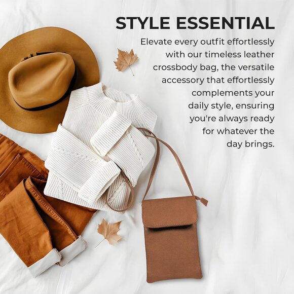 Leather Small Crossbody Phone Purse for Women Lightweight Stylish Durable - Picture 4 of 8